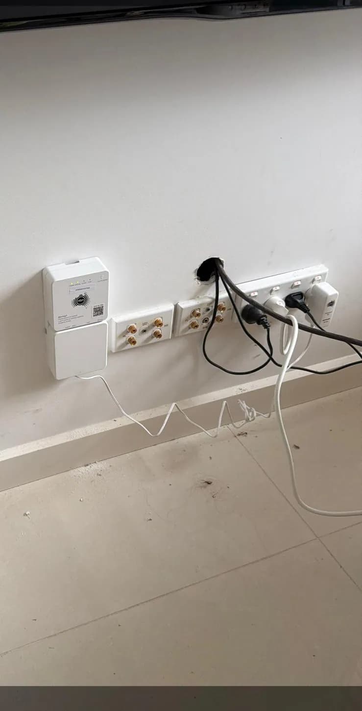 Finished wall connection points for television and home data services